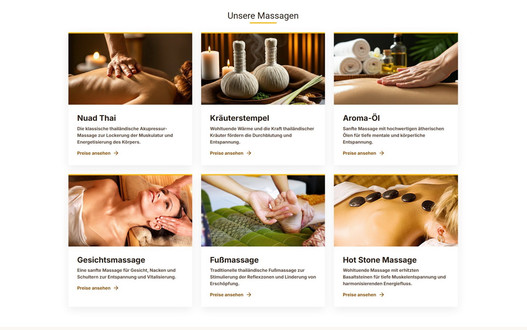 Thaimassage Webdesign Spezialisierung